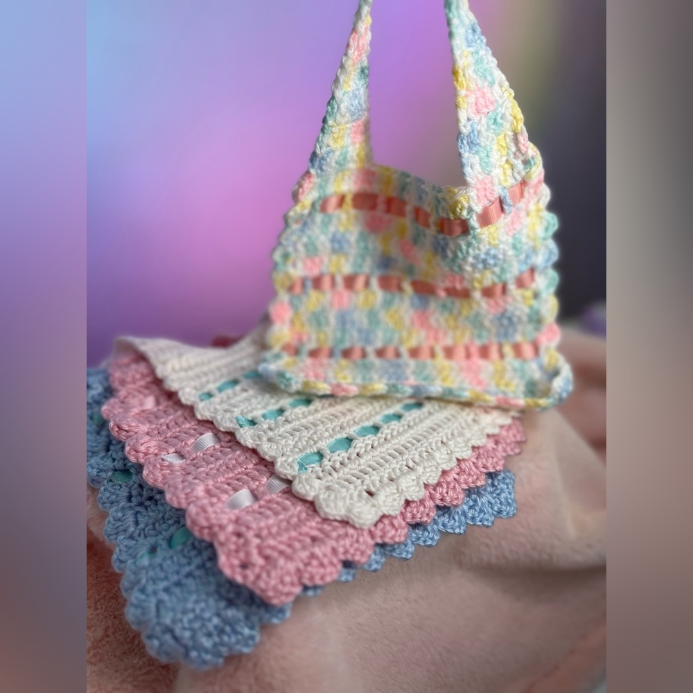 Pack of 4 Handmade crochet Baby Bibs